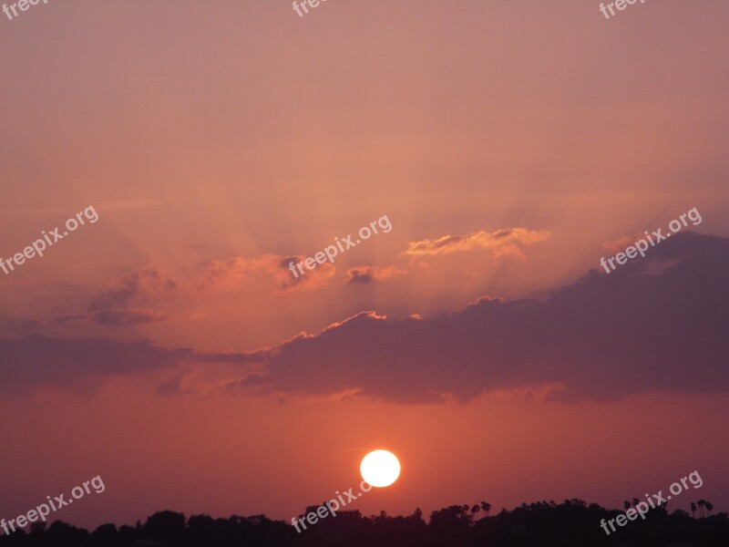 View Sun Outdoors Evening Sky