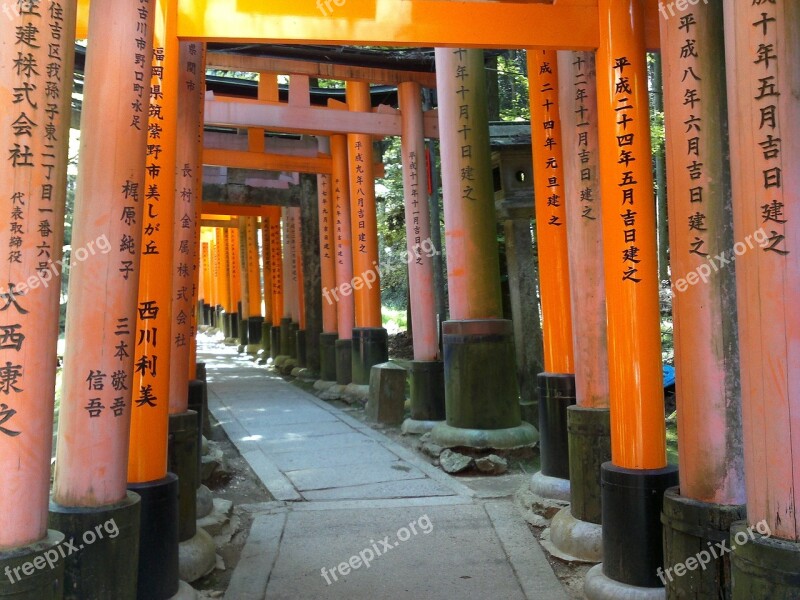 Japan Fushimiinari Tori Kyoto Temples