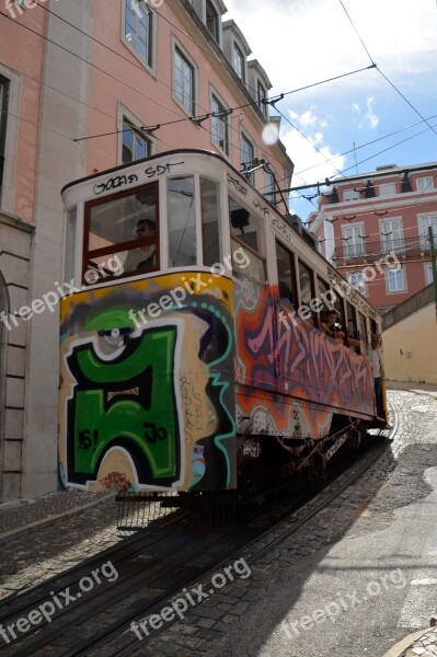 Tram Lisbon Portugal Historic Center Means Of Transport