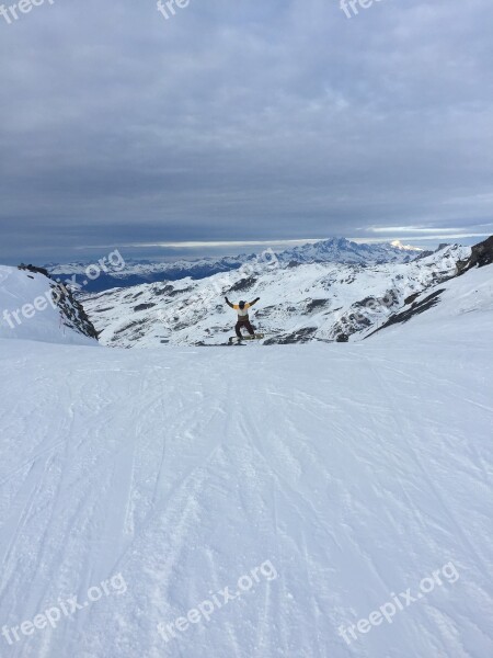 Winter Snow Ski Freedom Jump