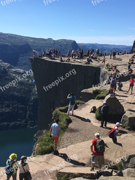 Pulpit Rock Mountain The Nature Of The Tourists People