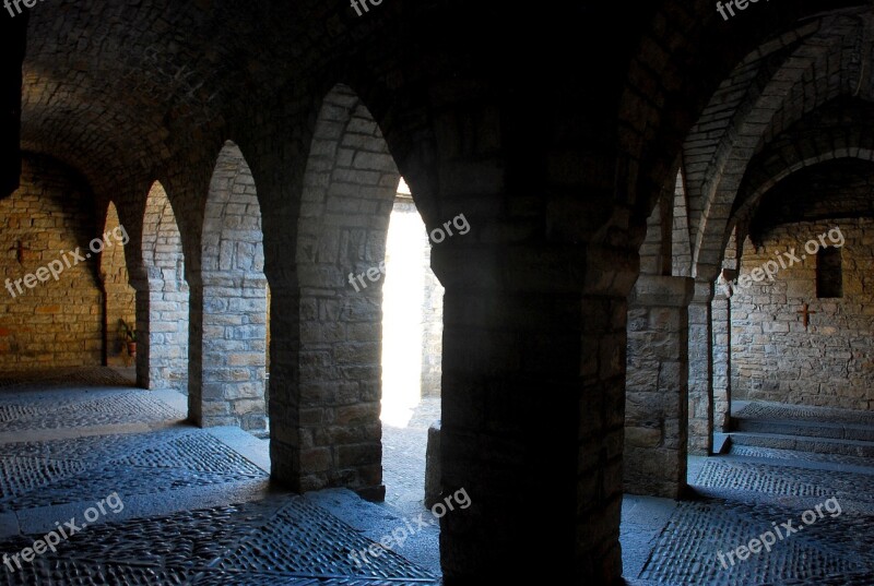 Stone Monastery Contrast Old Medieval Architecture