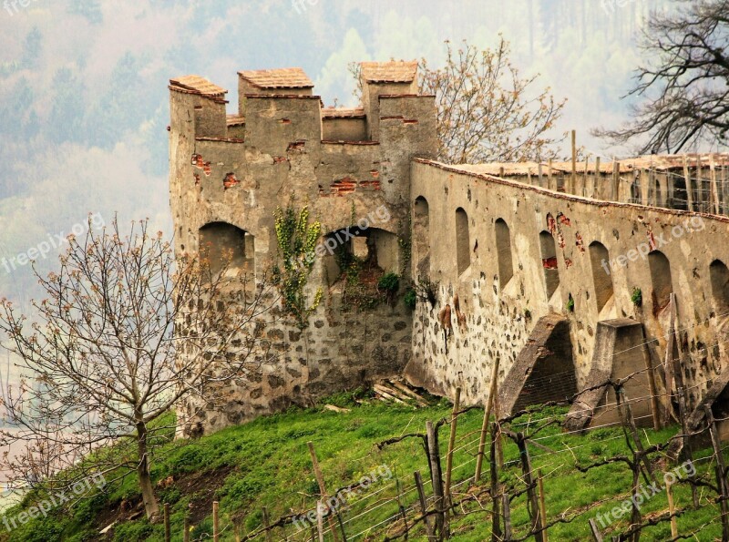 Castle Ancient Times Chivalrous Castle Wall View