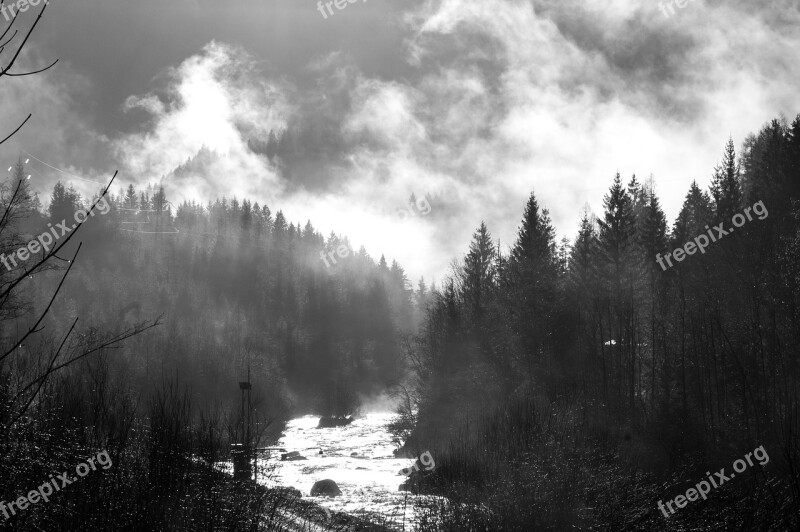 Borca ​​di Cadore Mountain Alps Nature Black And White