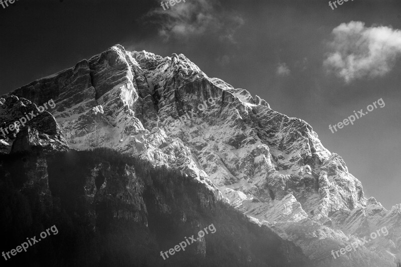 Borca ​​di Cadore Mountain Alps Nature Black And White