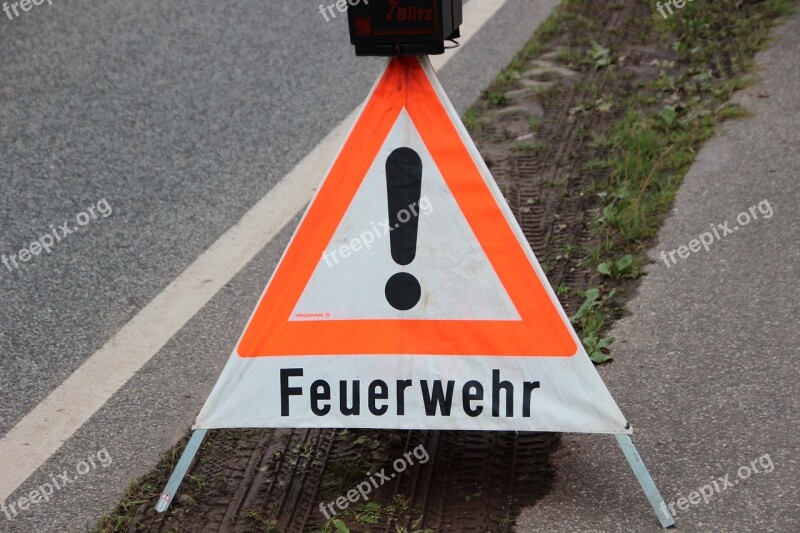 Warnschild Fire Signal Road Warning