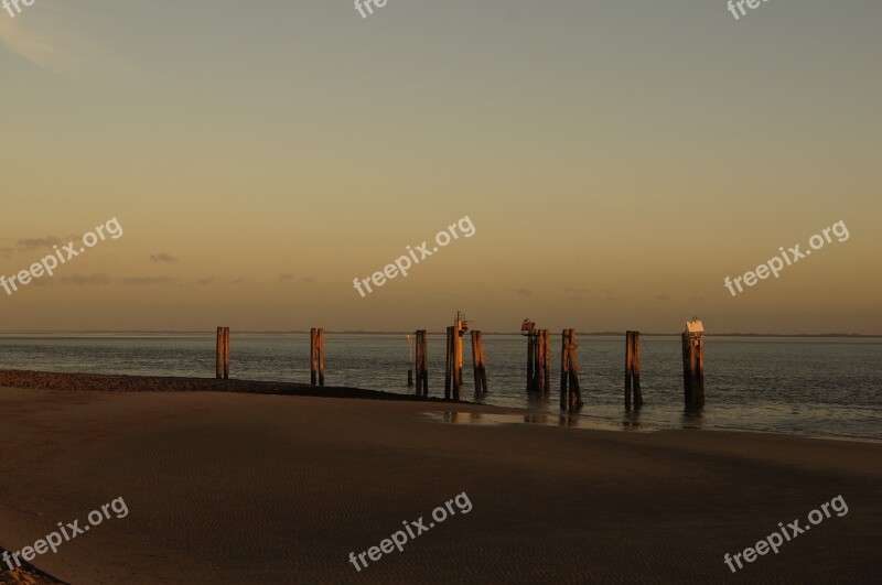 Beach Water Sea Sunset North Sea Free Photos