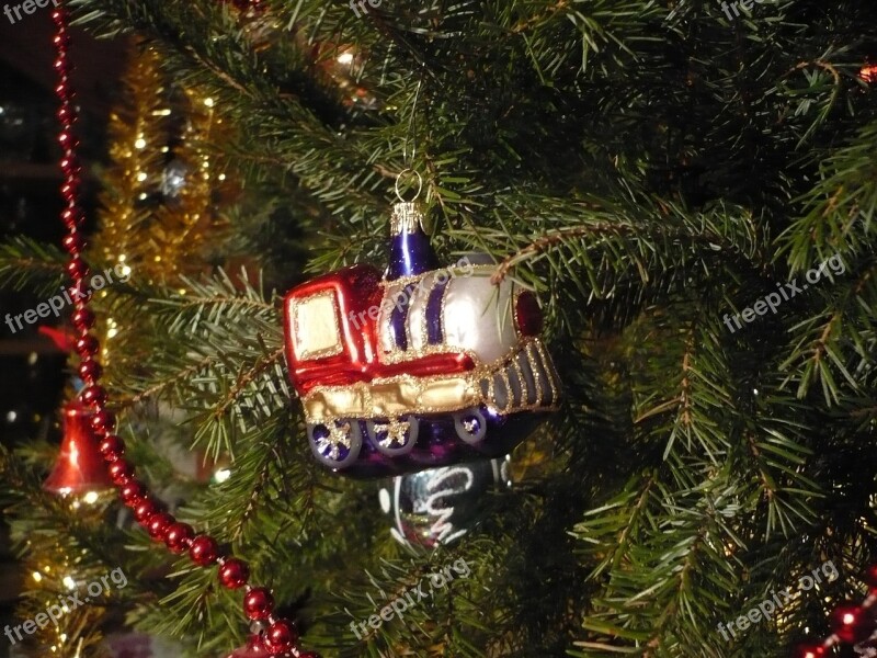 Christmas Tree Decorations Ornament Glass Steam Locomotive