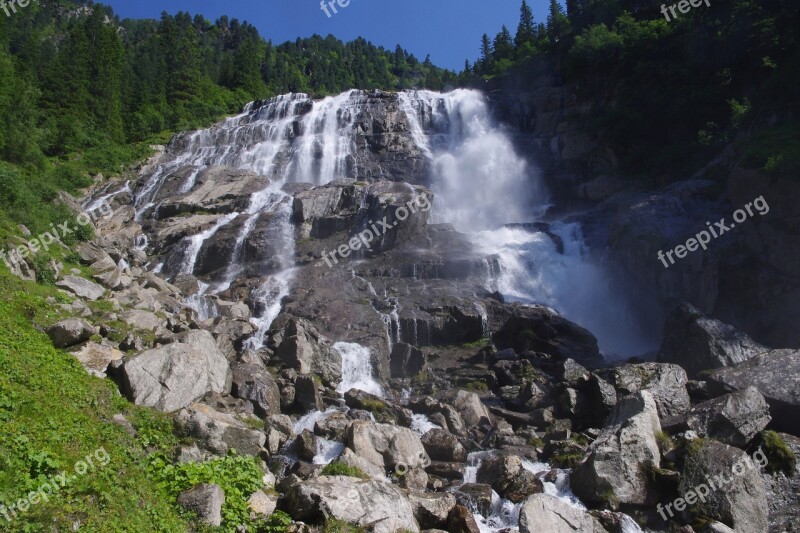 Waterfall ötztal Nature Wild Summer