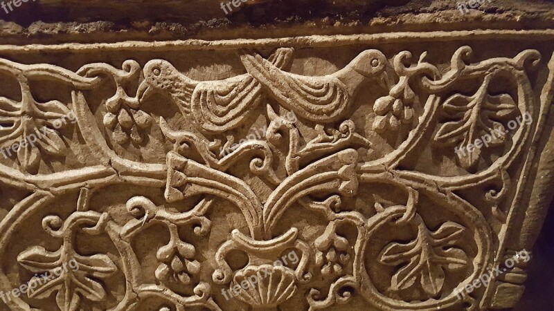 Romanesque Frieze Pigeons Faith Ornaments