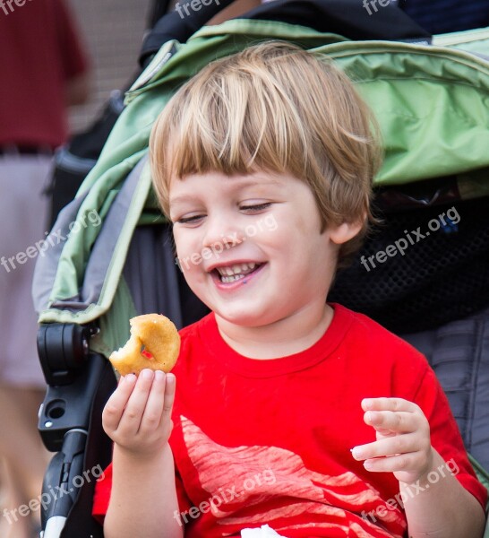 Boy Smile Donut Joy Food