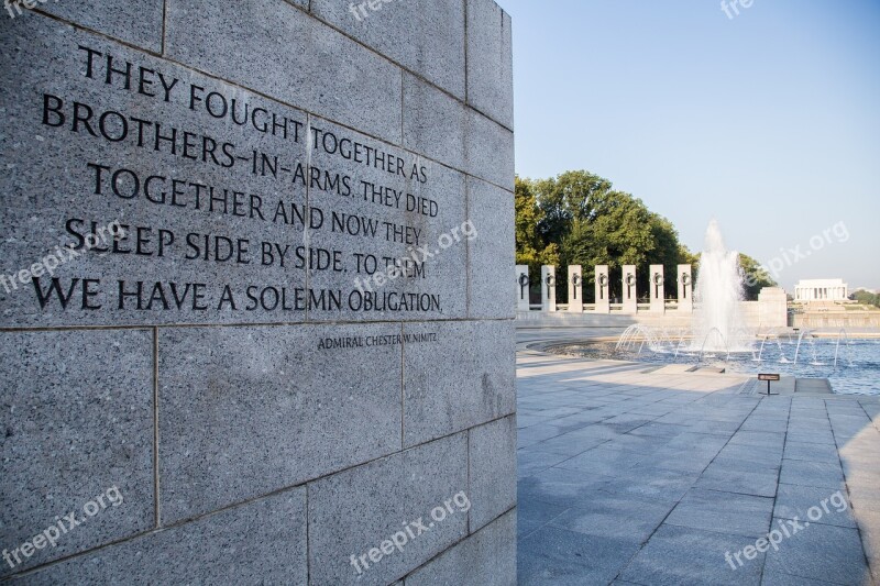 World War Ii Memorial Washington Dc Wwii National Mall Patriotism