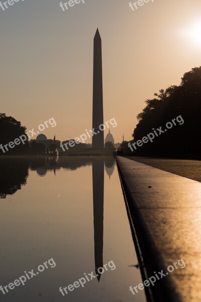 Washington Monument Washington Dc Reflecting Pool Washington Capitol Reflection