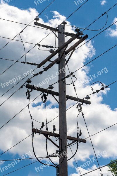 Power Line Pole Energy Electricity