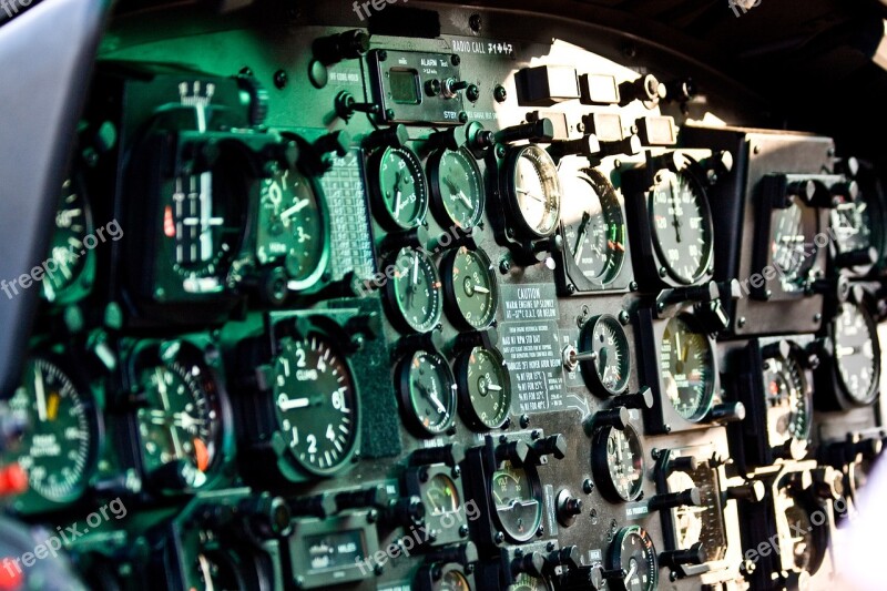 Helicopter Cockpit Altimeter Instruments Flying