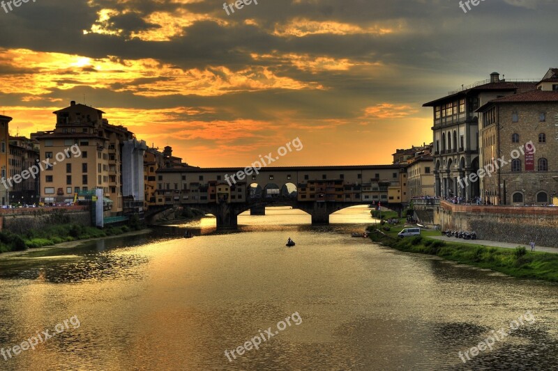 Florence Italy Old Bridge Bridge Architecture