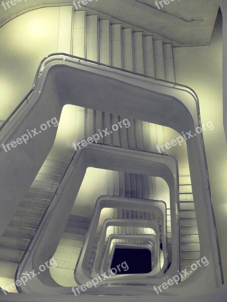 Stairs Architecture White Caixaforum Building