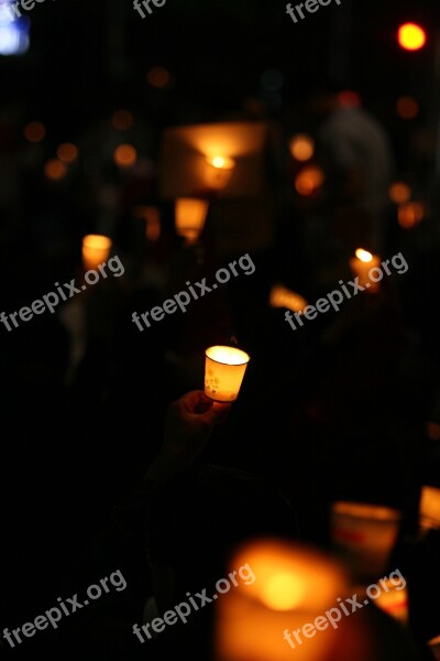 Candlelight Korea Cheonggye Square Grief Candle