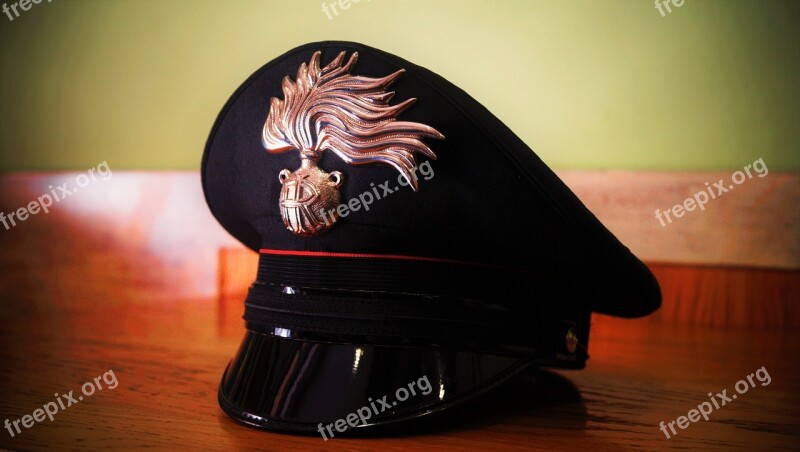 Flame Italian Army Police Hat Carabinieri Italy