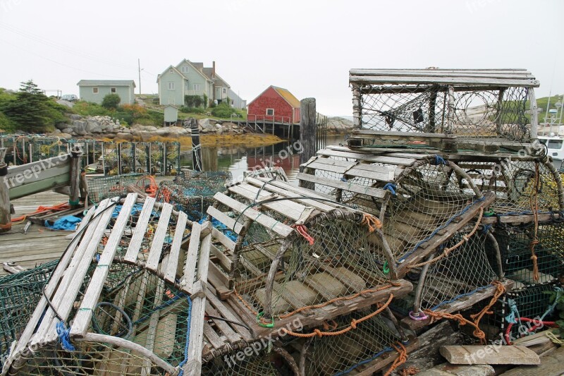 Peggy's Cove Lobster Traps Wharf Fishery Free Photos