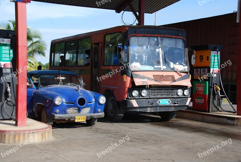 Gas Station Bus Diesel Fuel Gasoline Fuel