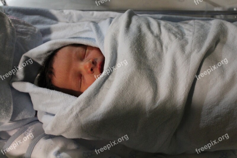 Swaddled Baby Warm First New Born