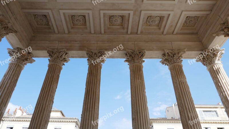 Corinthian Columns Maison Caree Nimes Roman