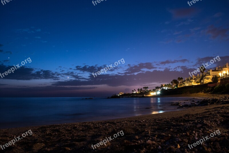 Sunset Sky Sea Landscape Beach