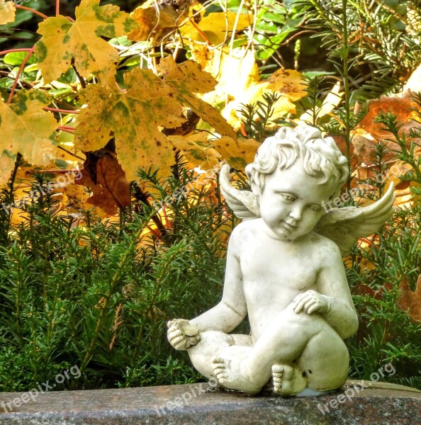 Angel Cemetery Figure Stone Tomb Figure