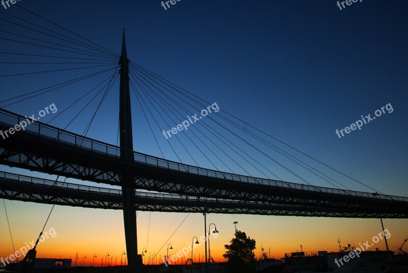 Pescara Abruzzo Italy Bridge Evening