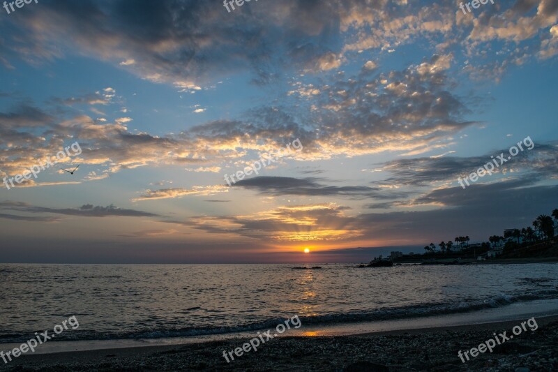 Sunset Sky Sun Landscapes Horizon