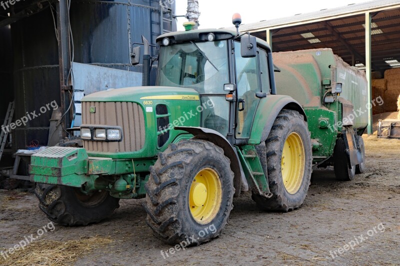 Tractor Trailer Agriculture Field Rural