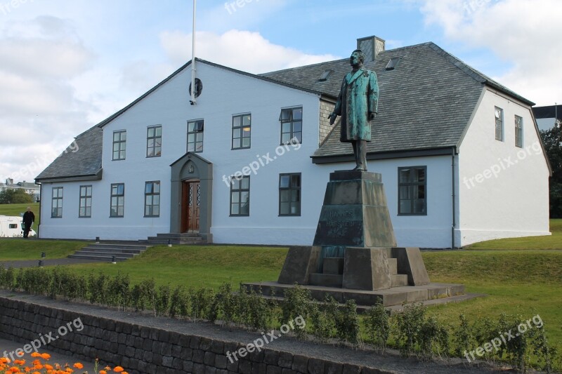 Iceland Colorful Reykjavik Blue Church