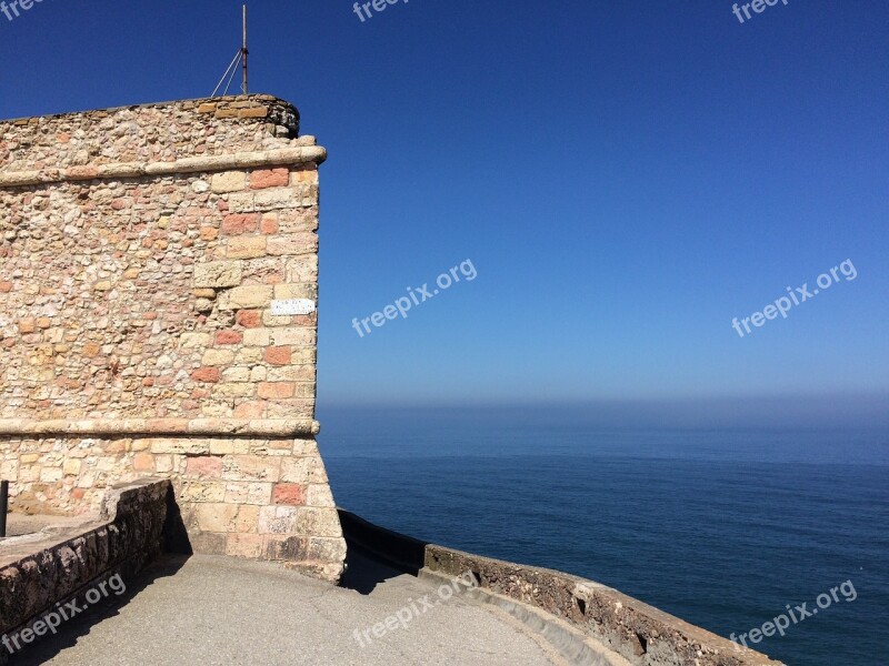 Castle Wall Sea Ocean Nazaré