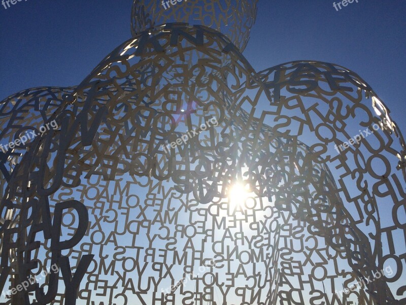 Letters Sculpture Sky Light Text