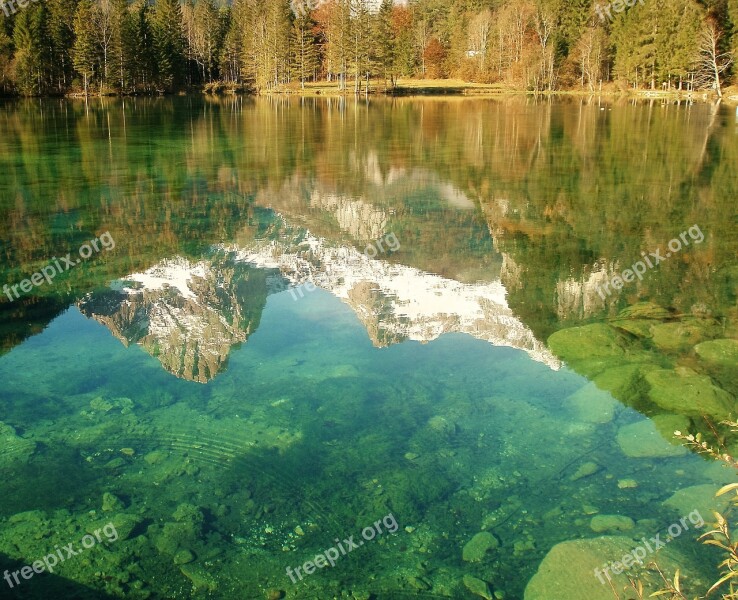 Schieder Pond Pond Natural Lake Mirroring Mountains