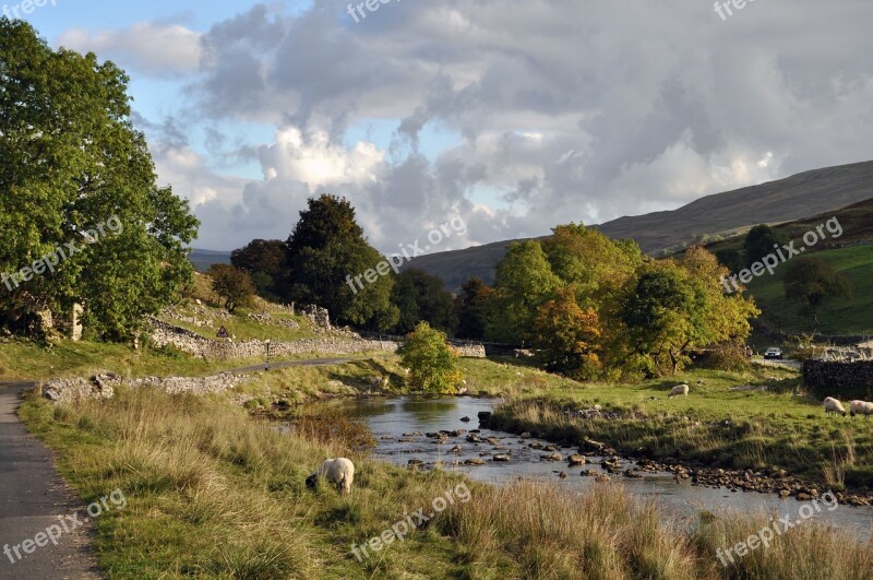 Nature River England Landscape Water Flow