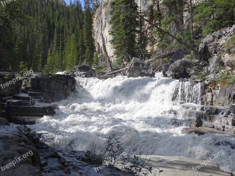 White Water Rockies Nature Banff Wild