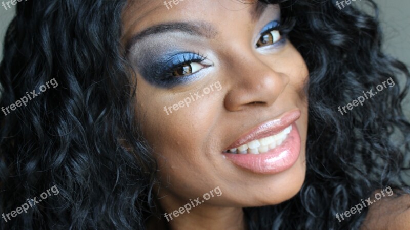 Smile Female Makeup Model Face