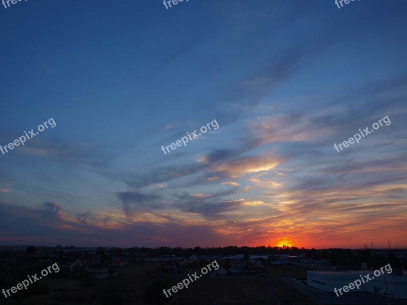 Sunset Sky Clouds Day S Color