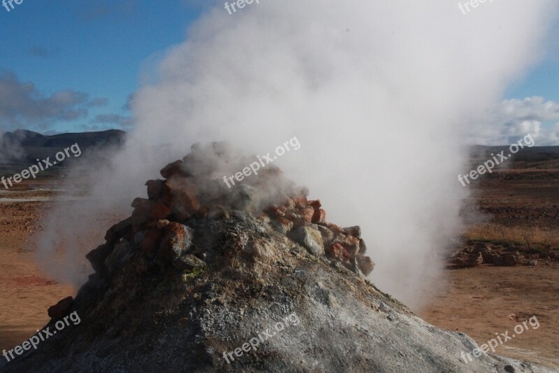 Namafjall Hverir Iceland Fumarole Sulfur