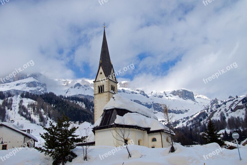 Arabba Dolomites Church Veneto Belluno