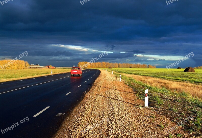 Road Car Transport Emotion Sky