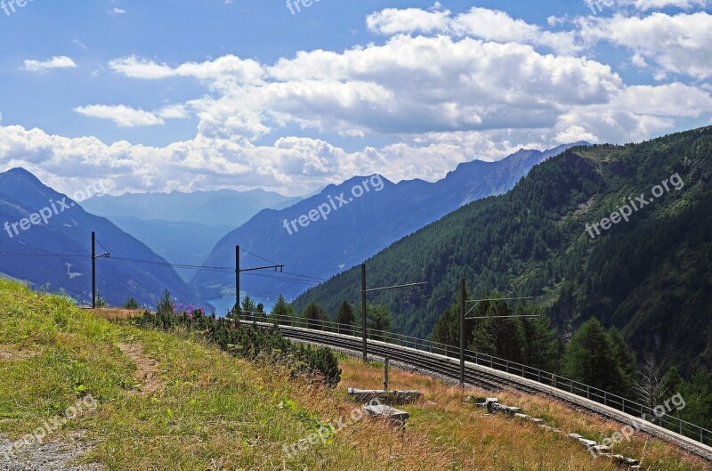 Val Poschiavo Alp Grüm Bernina Railway Switzerland Graubünden