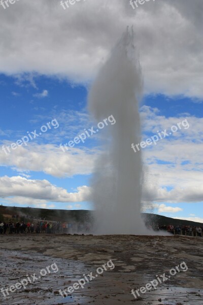 Strokkur Geyser Iceland Fountain Eruption