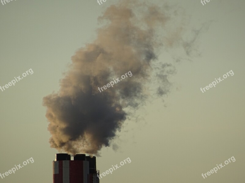 Smoke Chimney Pollution Environment Industry