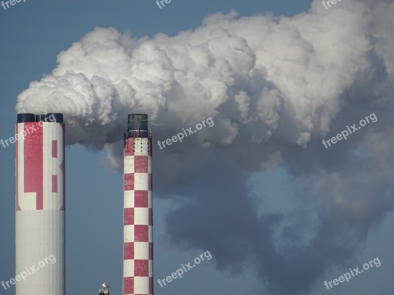 Smoke Industry Power Plant Chimney Fireplace