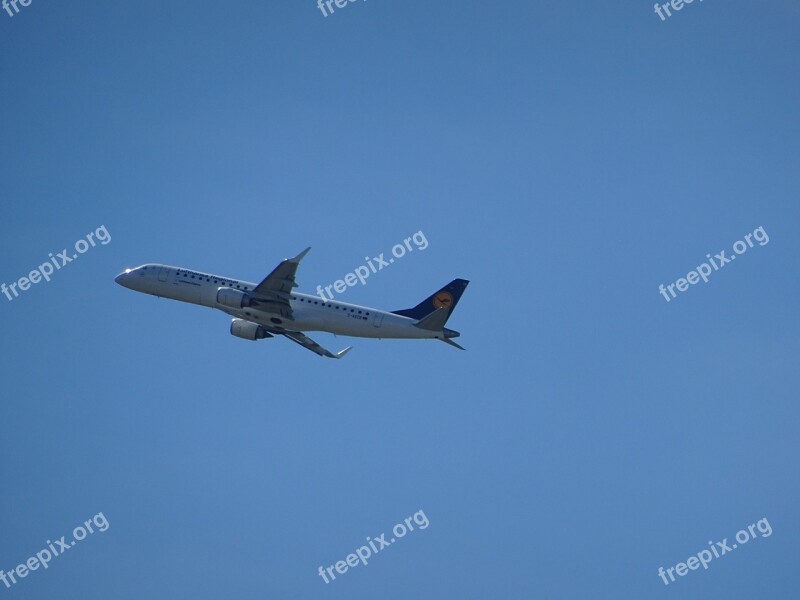 Aircraft Start Departure Lufthansa Sky