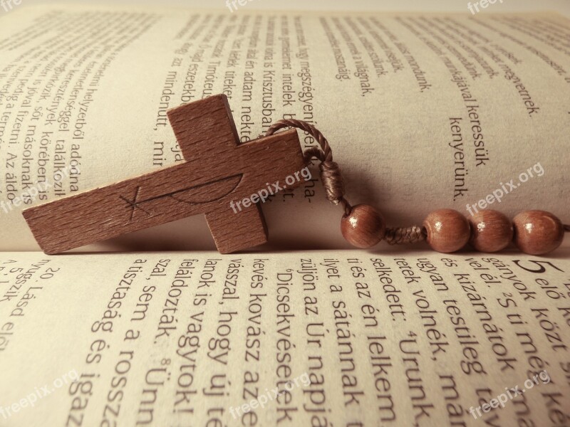 Bible Cross Book Rosary Reader