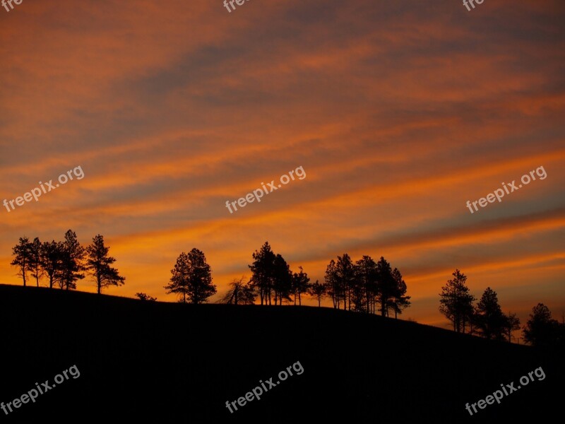 Sunrise Landscape Sky Clouds Colorful